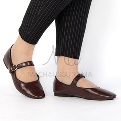 Glamour - Ballerines Femmes en Bordeau