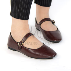Glamour - Ballerines Femmes en Bordeau