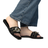 Onde - Sandales plates en Noir