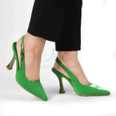 Amel - Escarpin à talon en Vert
