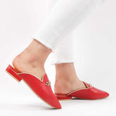 ANJA - Mules Femmes en Grenat