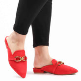 ANJAZ - Mules Femmes en Rouge