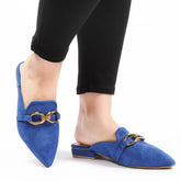 ANJAZ - Mules Femmes en Bleu Roi