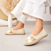 Florale - Espadrilles Fleuris en Beige