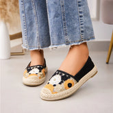 Florale - Espadrilles Fleuris en Noir
