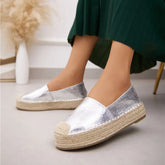 Plume - Espadrilles Compensées en Argente