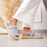 Senda - Espadrilles à bout ouvert en Bleu Ciel