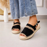 Senda - Espadrilles à bout ouvert en Noir
