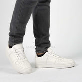 Adrena Baskets Confortables 100% Cuir en Blanc