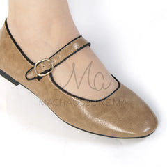 Glamour - Ballerines Femmes en Kaki