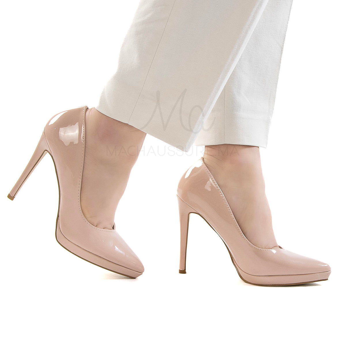 Kalyos - Escarpin à talon fin en Rose Bebe