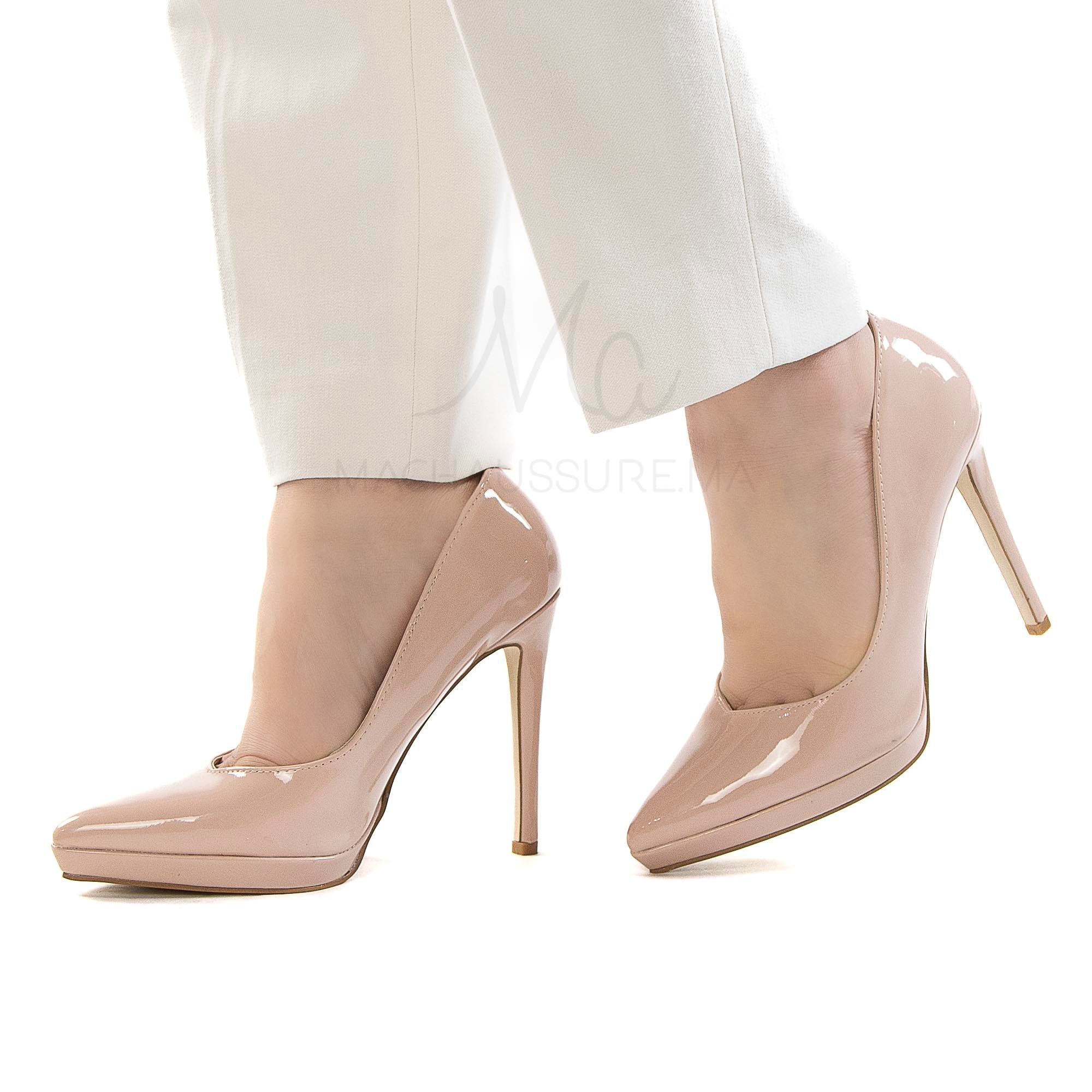 Kalyos - Escarpin à talon fin en Rose Bebe