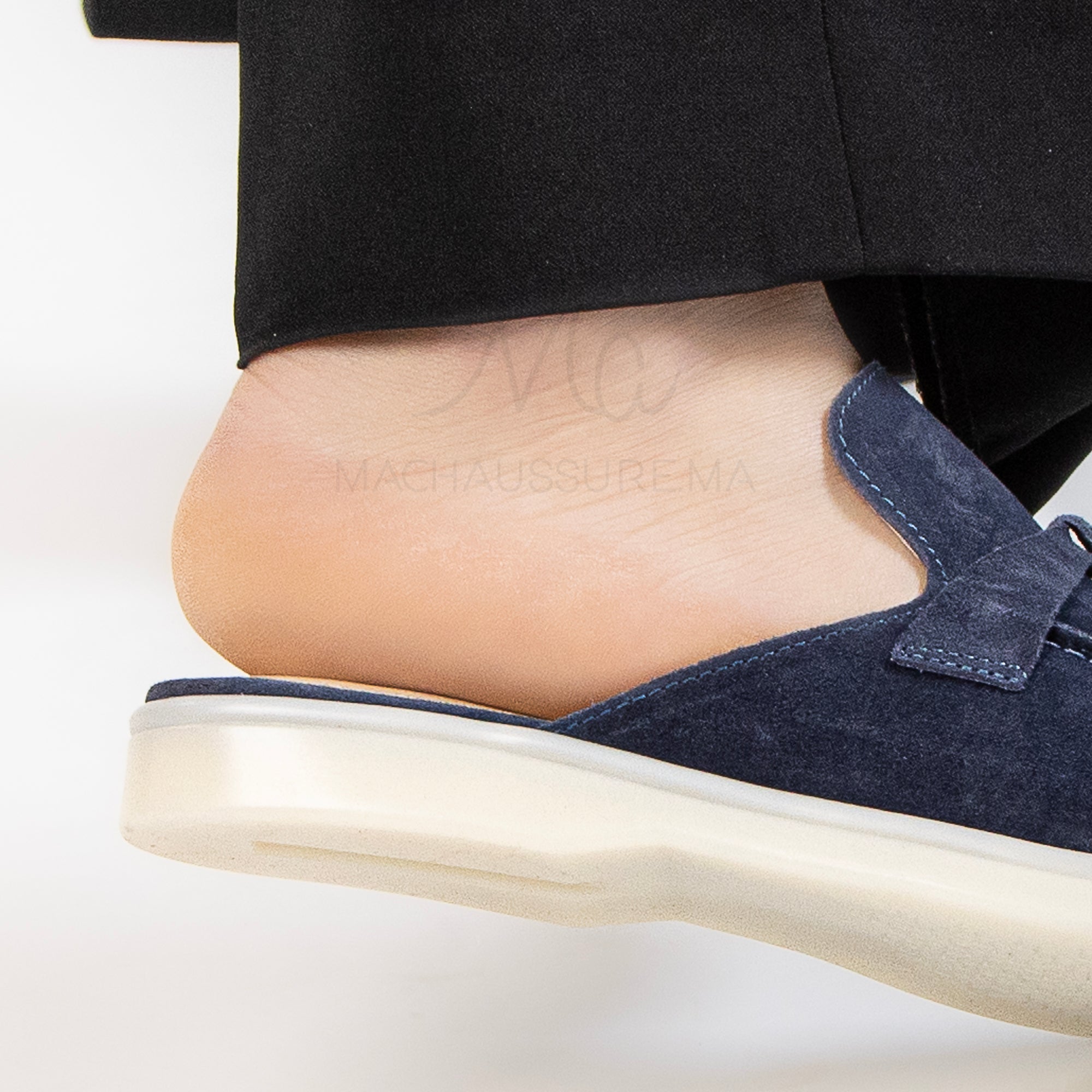Trend - Mules Femmes en Daim Bleu