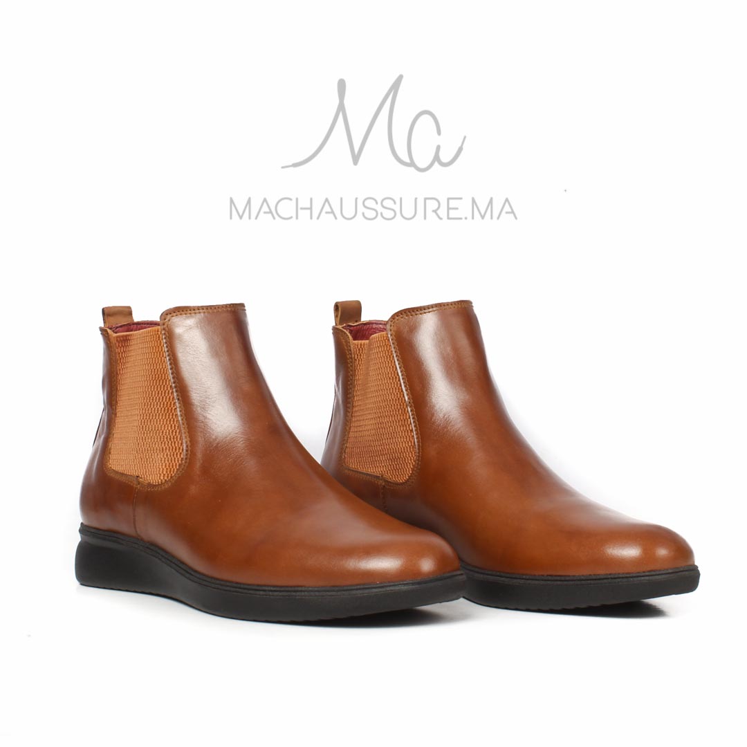 BRIGHTON - BOOTS Cuir Hommes -Tabac