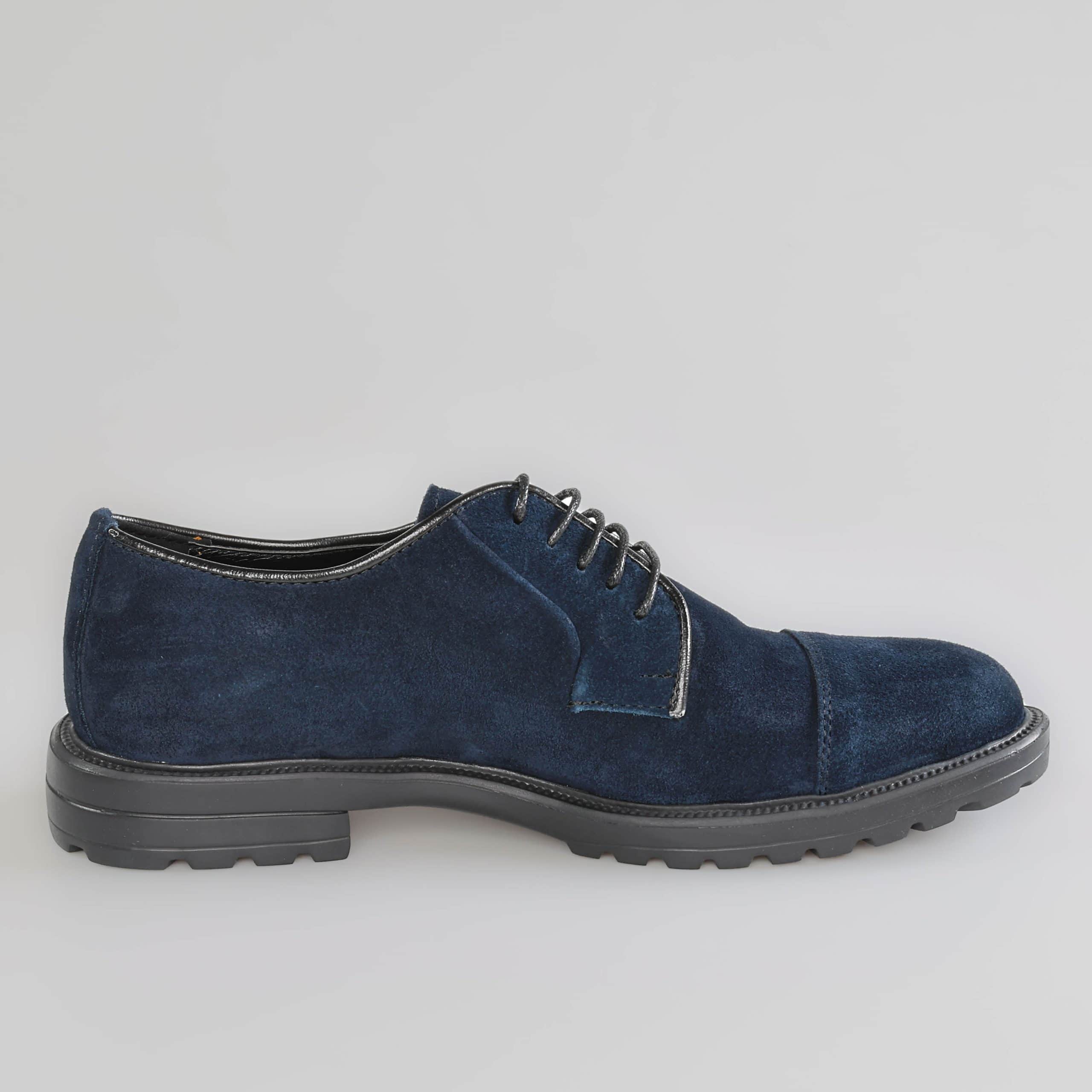 Byron – Chaussures de ville en Cuir Bleu.