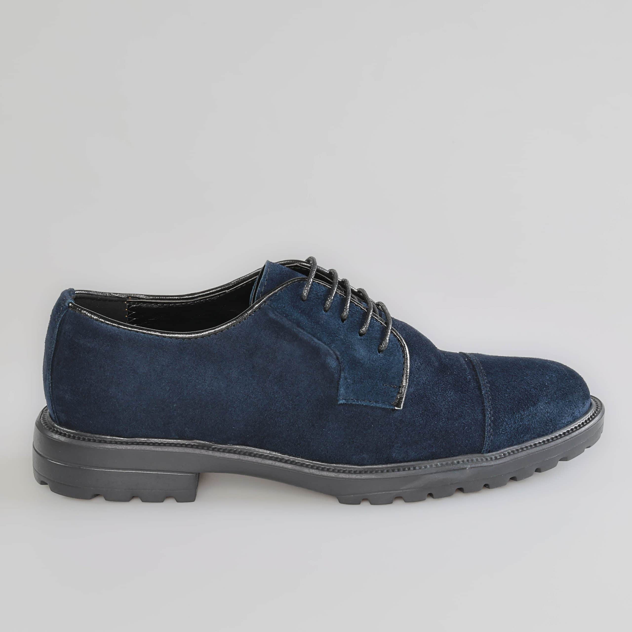 Byron – Chaussures de ville en Cuir Bleu.