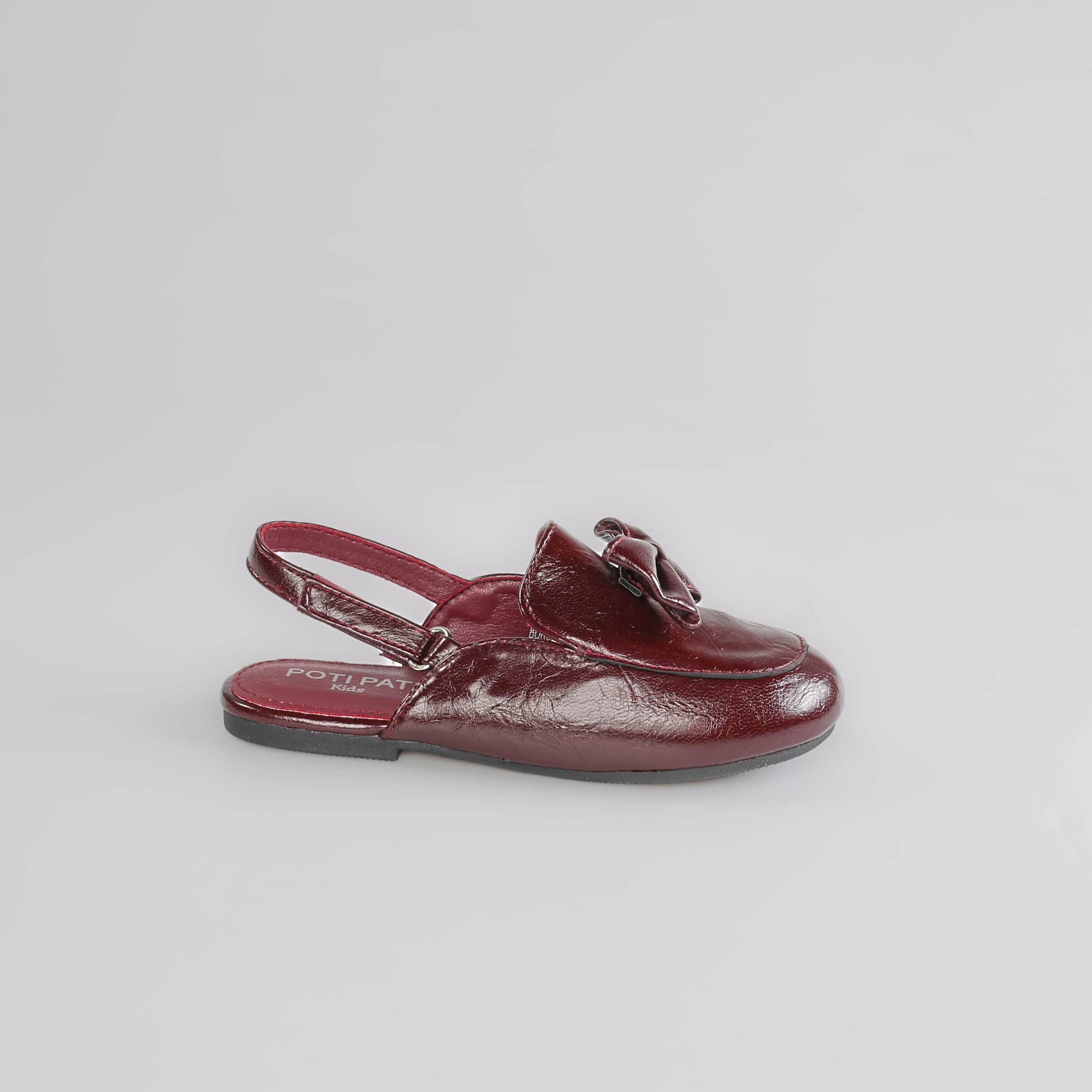 Hana – Ballerines fille à bride en Bordeau.