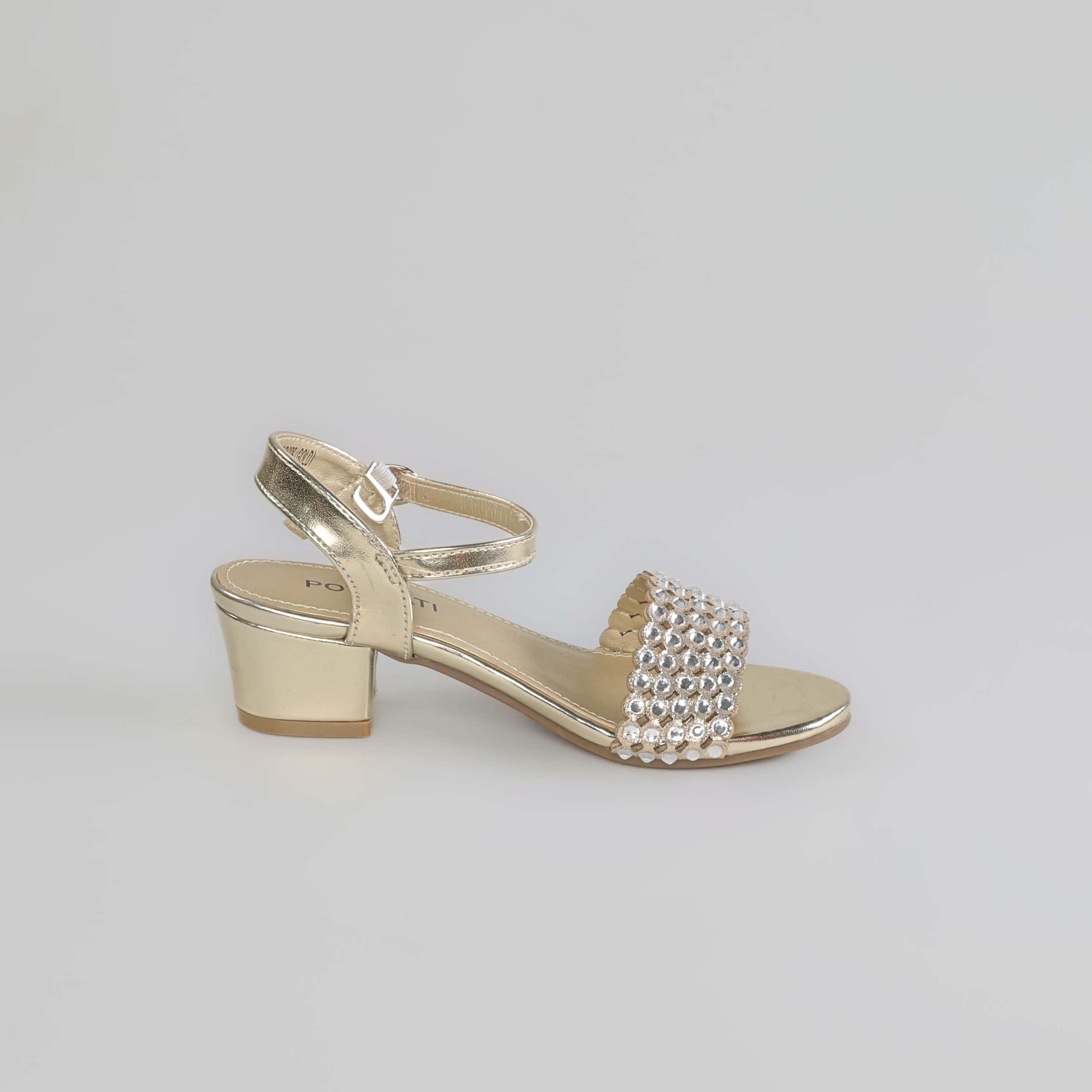 Lila – Sandales demi talon Fille en Doré.