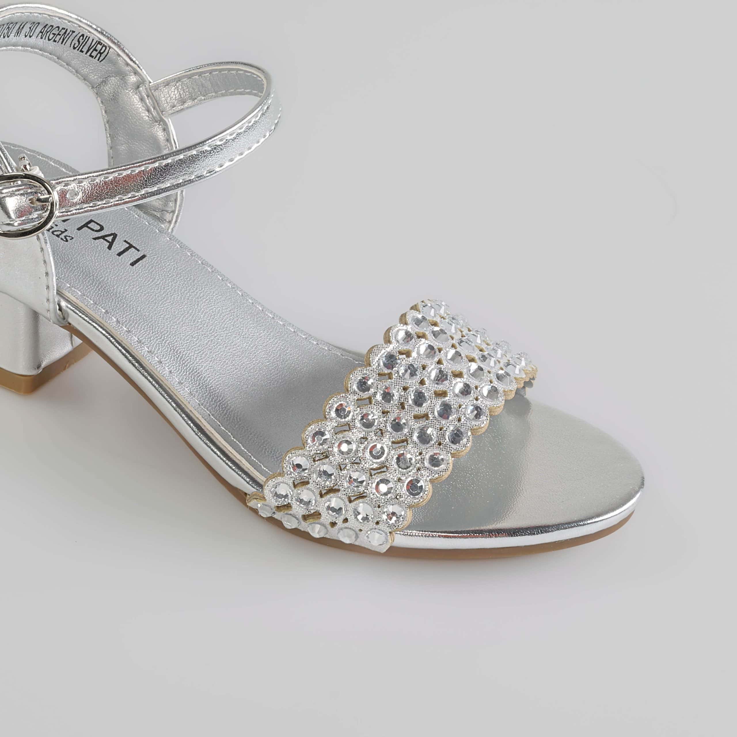 Lila – Sandales demi talon Fille en Argenté.