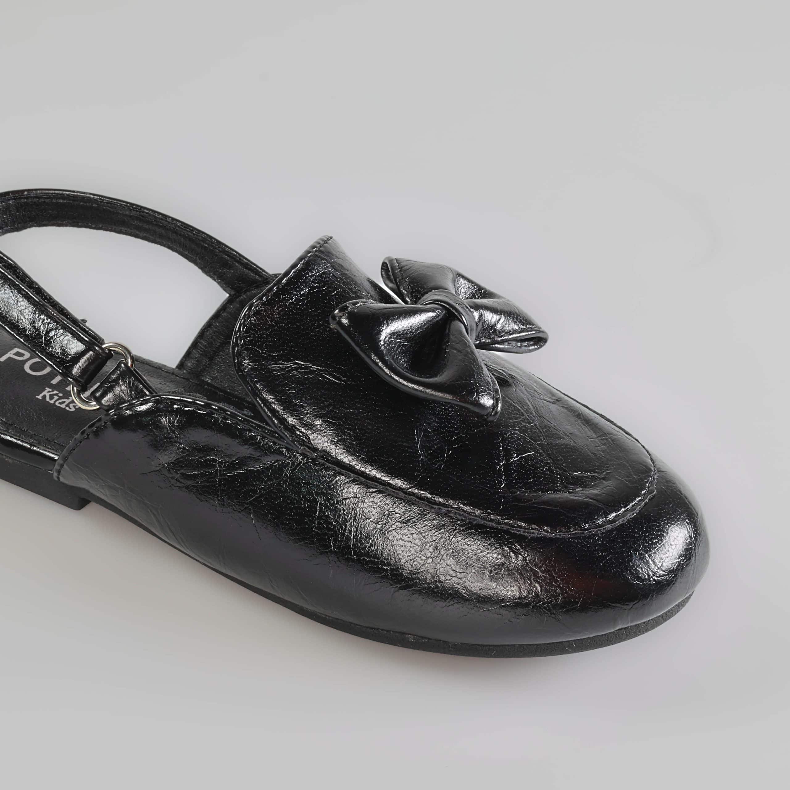 Hana – Ballerines fille à bride en Noir.