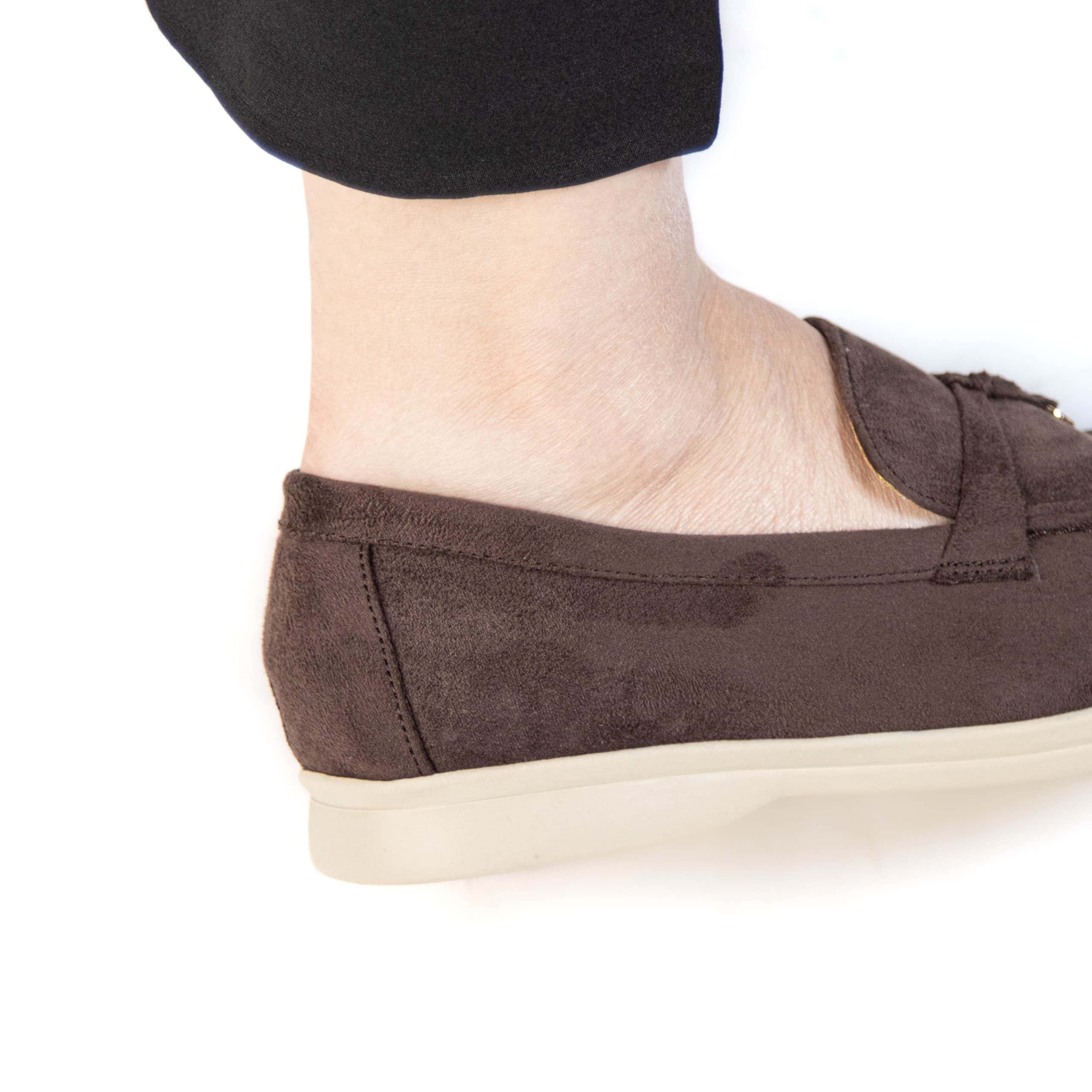 OPERA – Mocassins 100% Daim en Marron foncé.