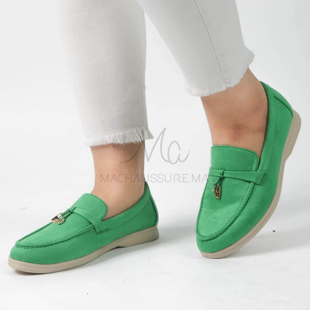 OPERA – Mocassins en Vert Royal.
