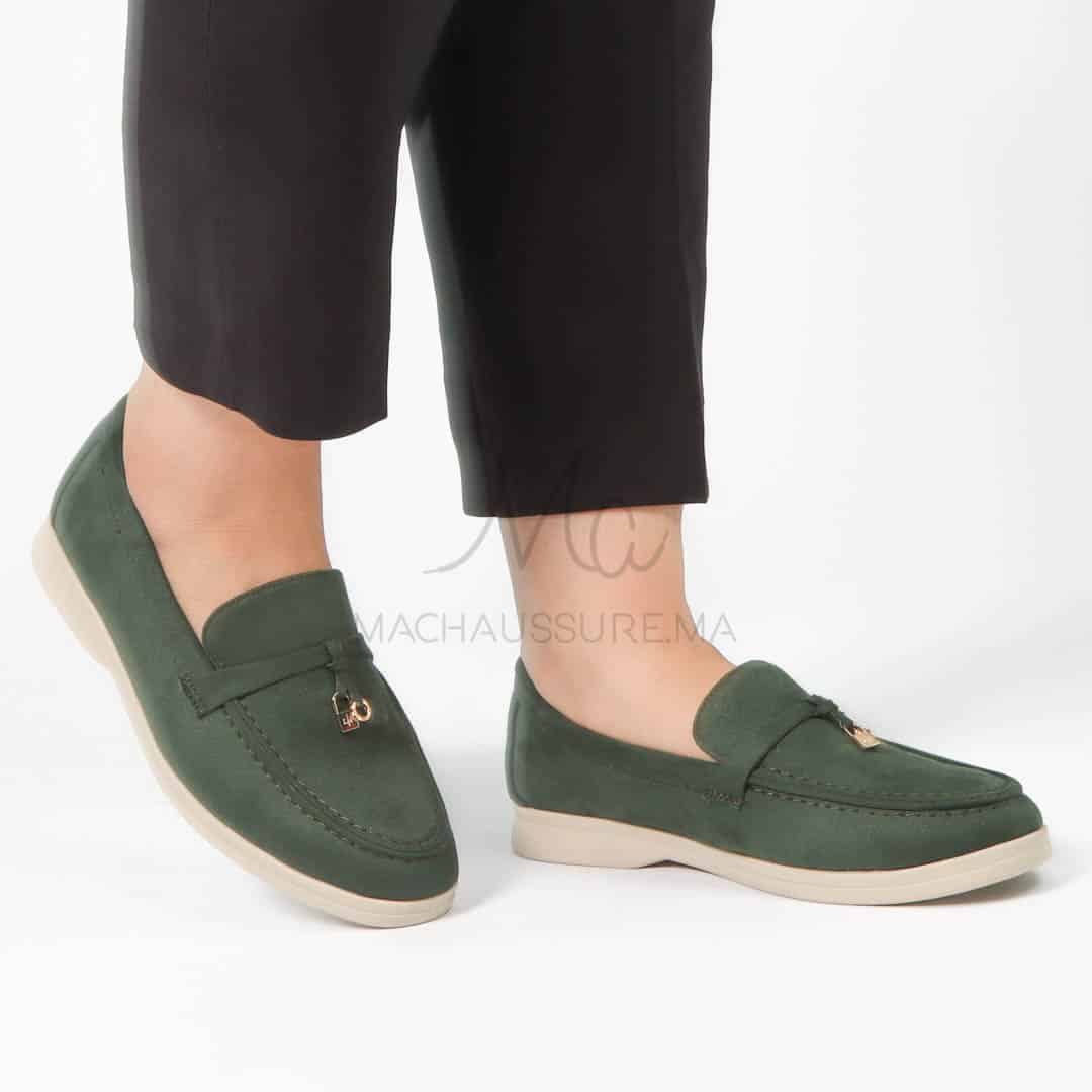 OPERA – Mocassins en Vert Sapin.