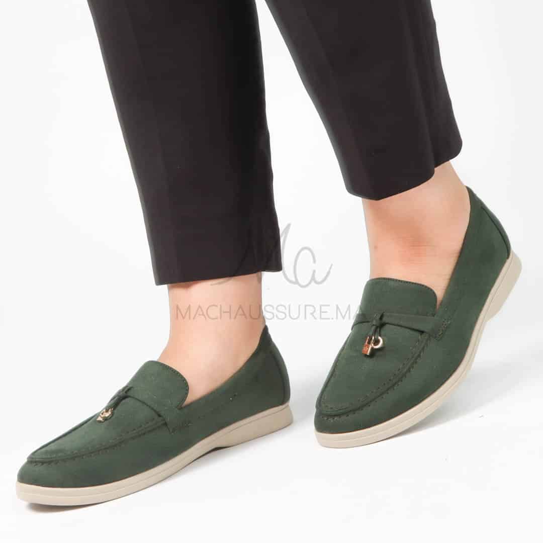 OPERA – Mocassins en Vert Sapin.