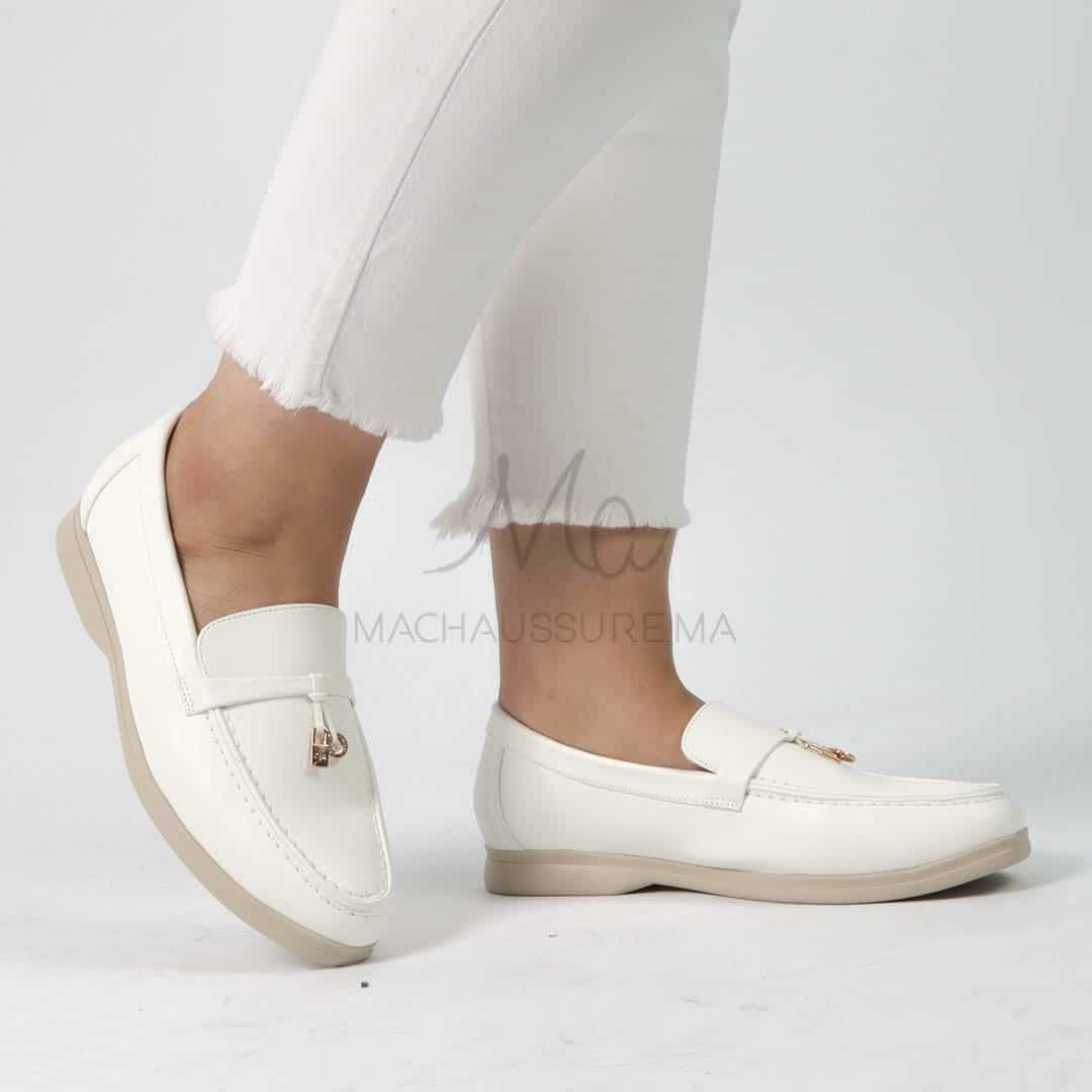 OPERA – Mocassins en Blanc.