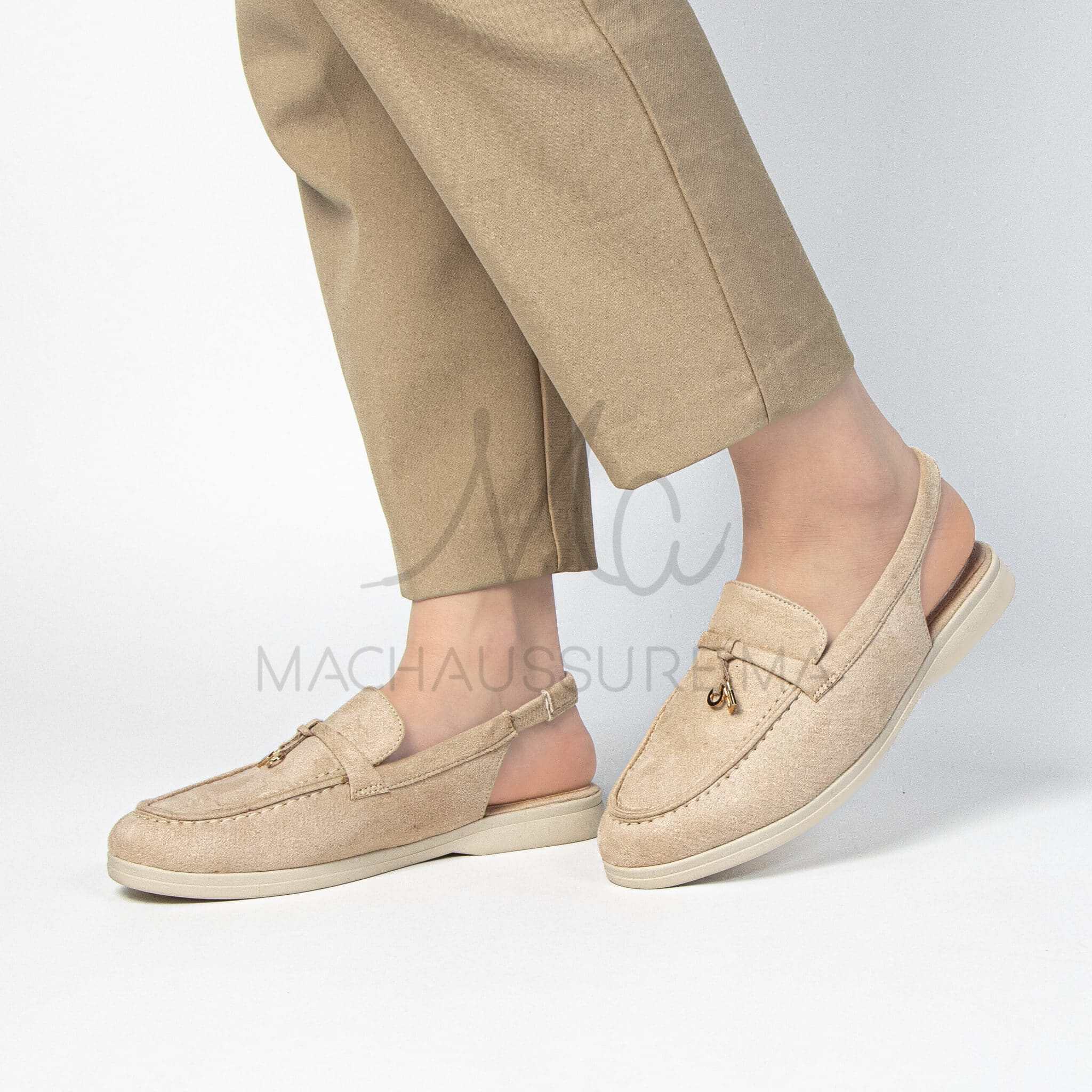 Loafer Elite - Mules Femme en Beige.