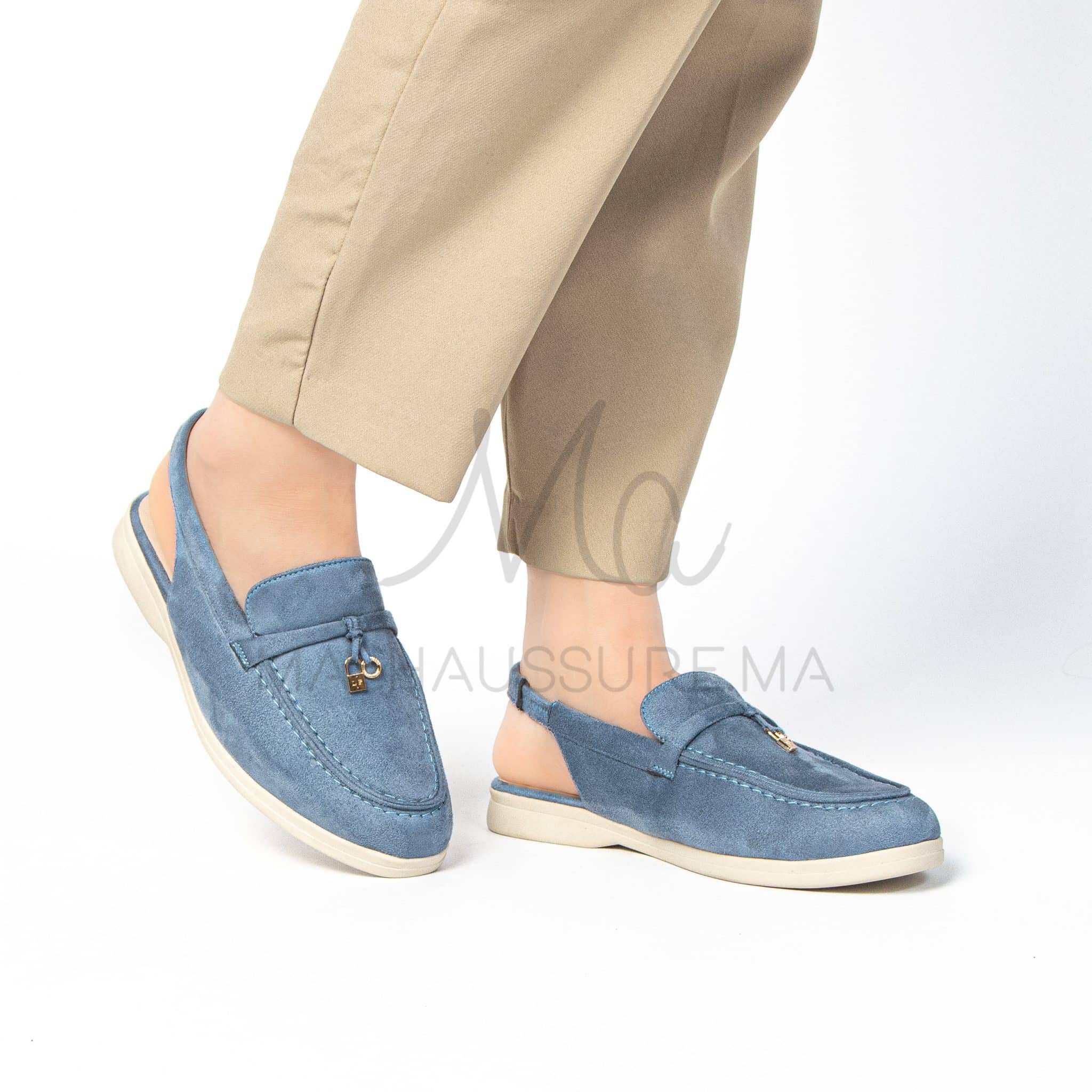 Loafer Elite - Mules Femme en Bleu ciel.