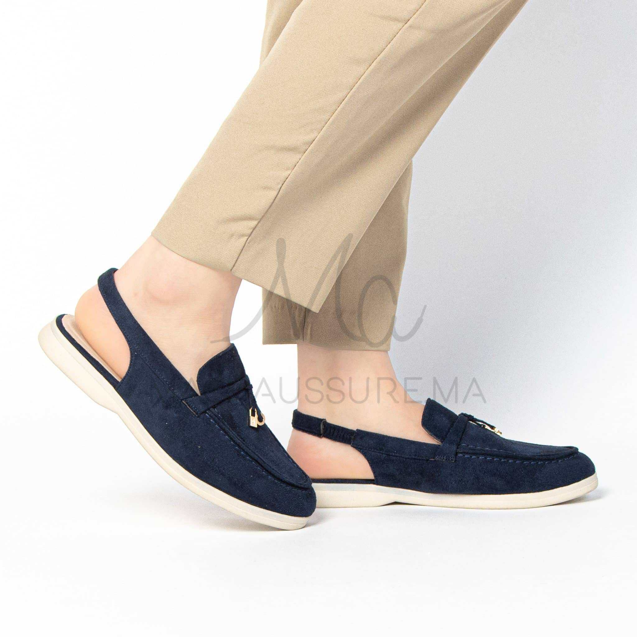 Loafer Elite - Mules Femme en Bleu Marine.