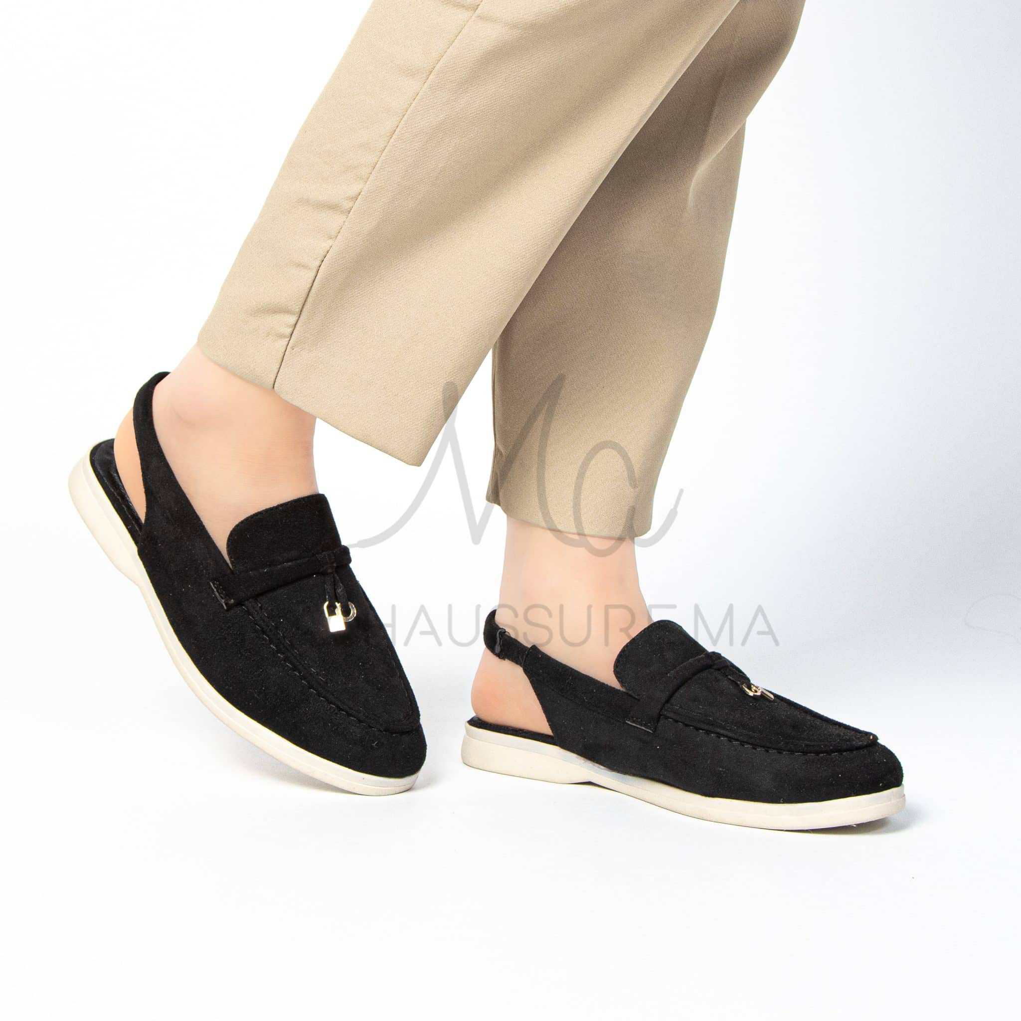Loafer Elite - Mules Femme en Noir.