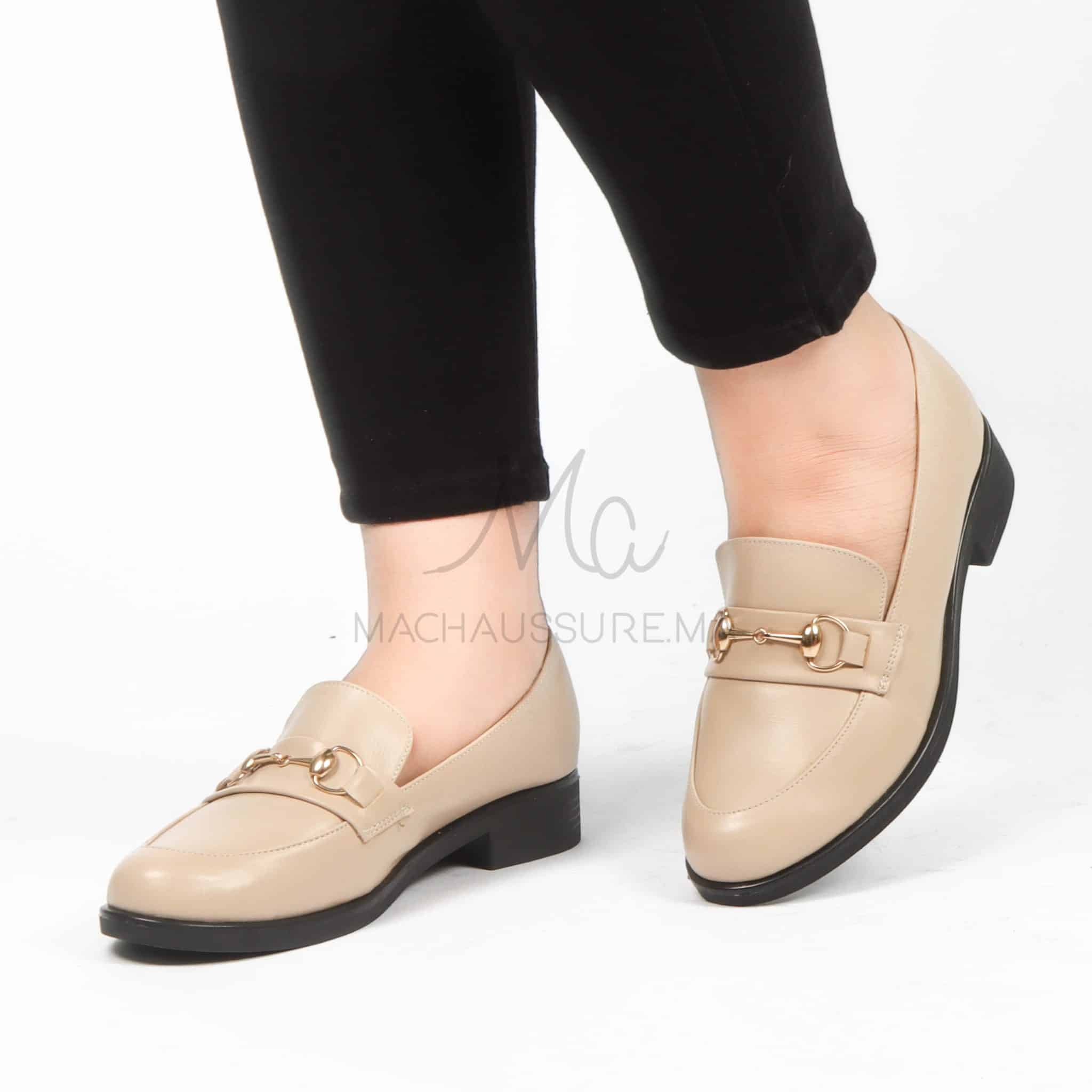Lucky - Mocassins Femmes en Beige.