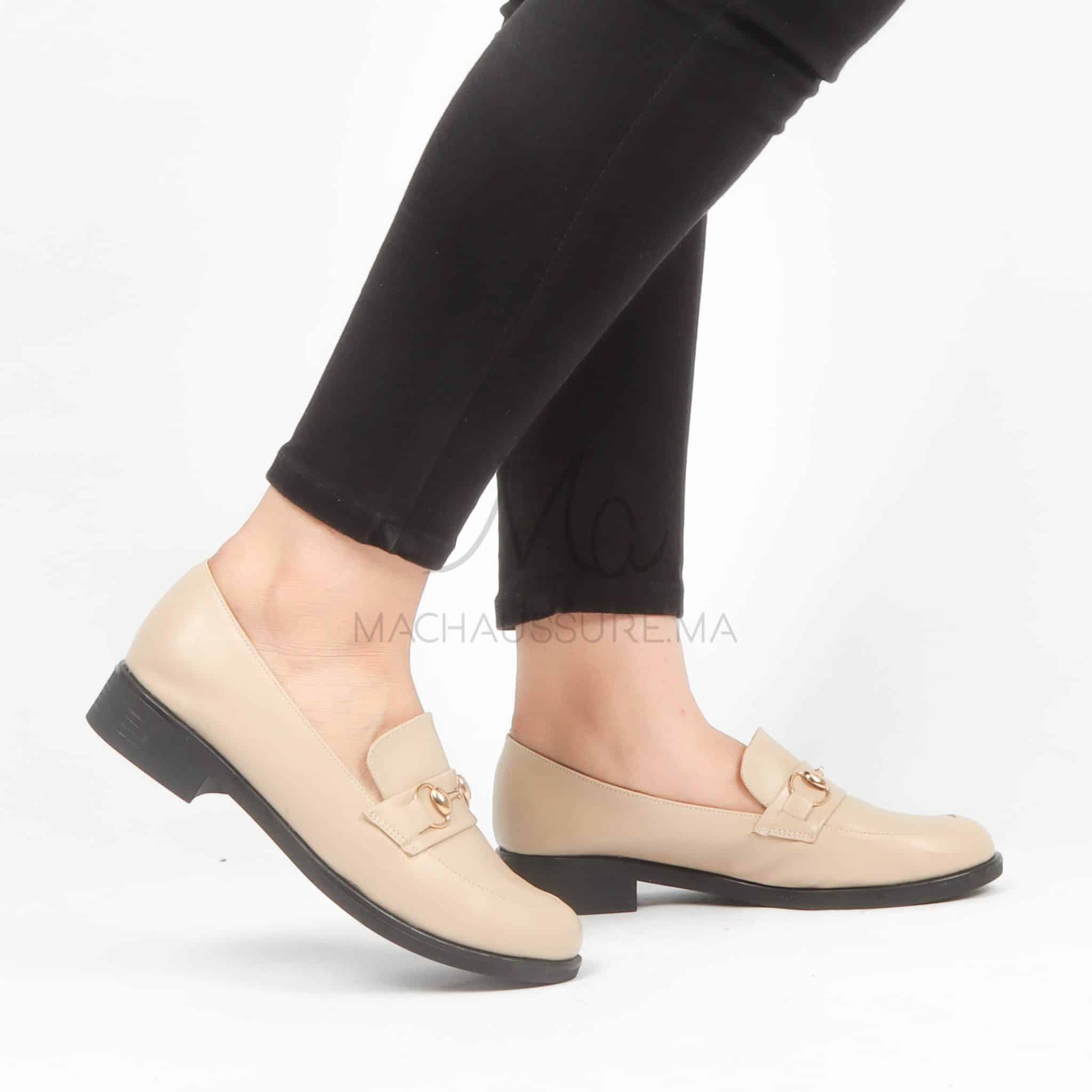 Lucky - Mocassins Femmes en Beige.
