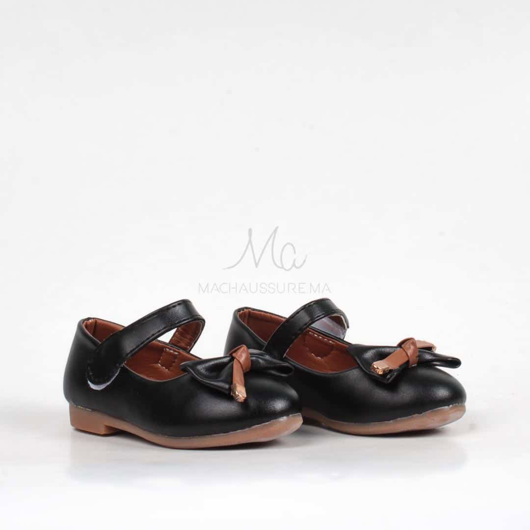ZENDA-Ballerines en noir pour fille.