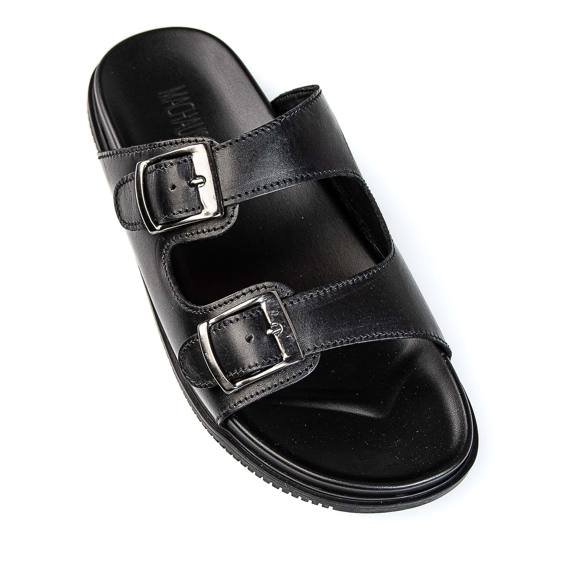 Dune Walker - Sandales Hommes en Cuir Noir.