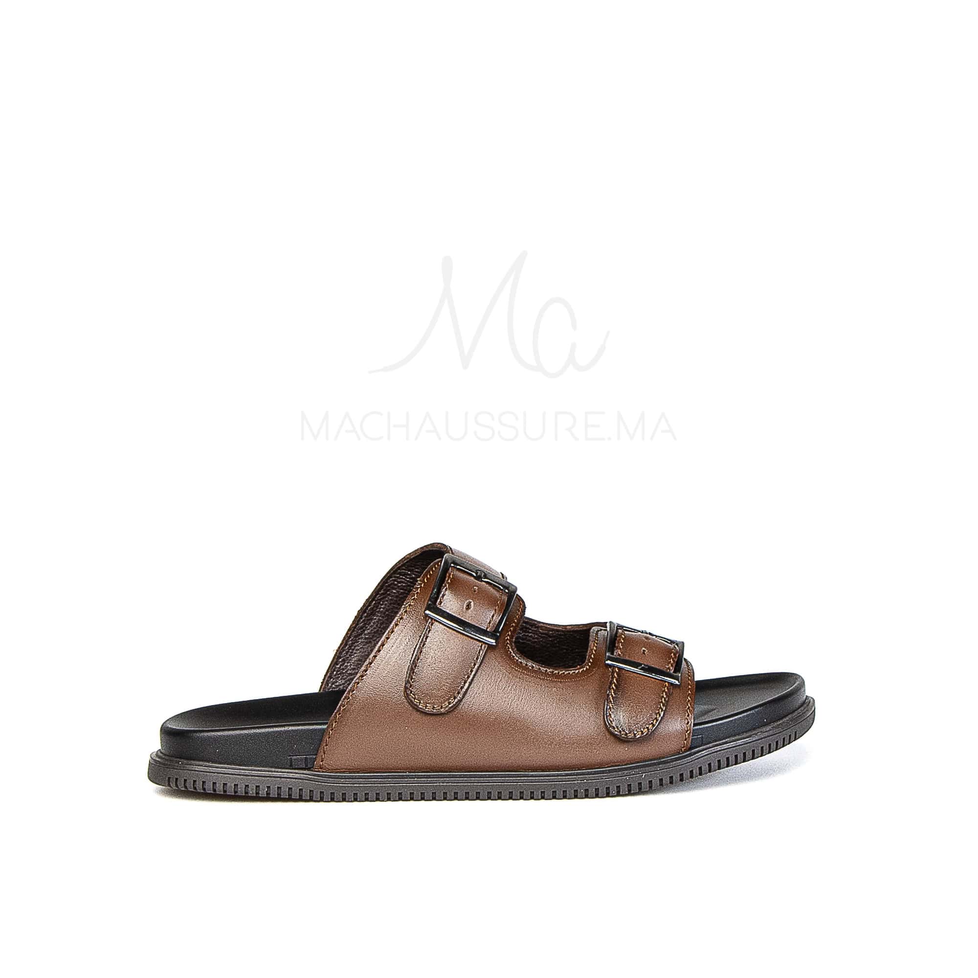 Dune Walker - Sandales Hommes en Cuir Tabac.