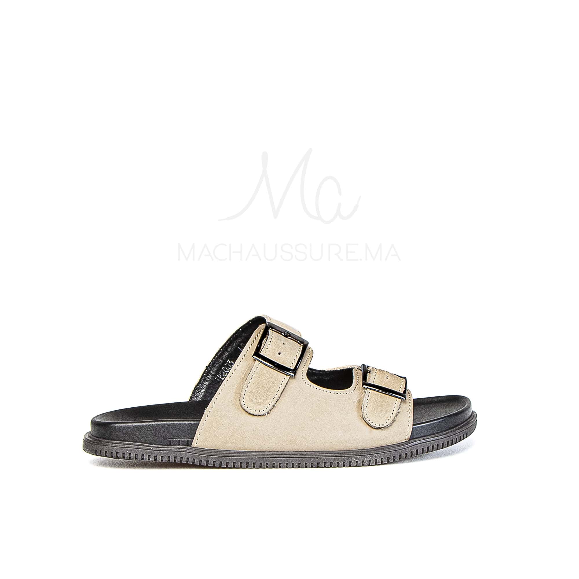Dune Walker - Sandales Hommes en Nubuck Beige.