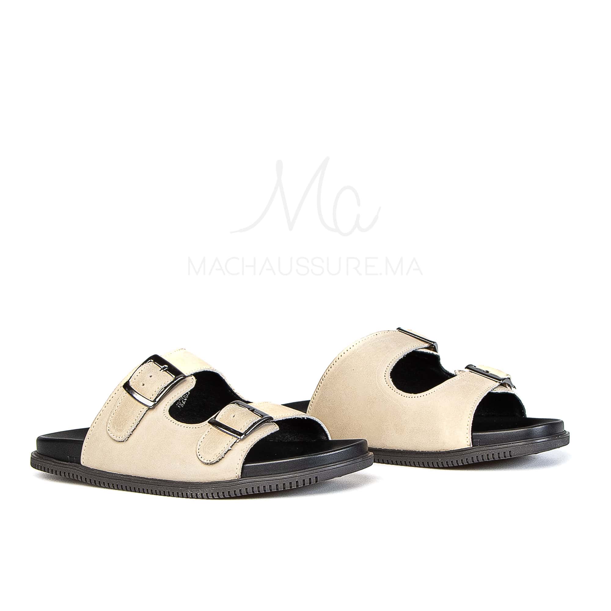 Dune Walker - Sandales Hommes en Nubuck Beige.