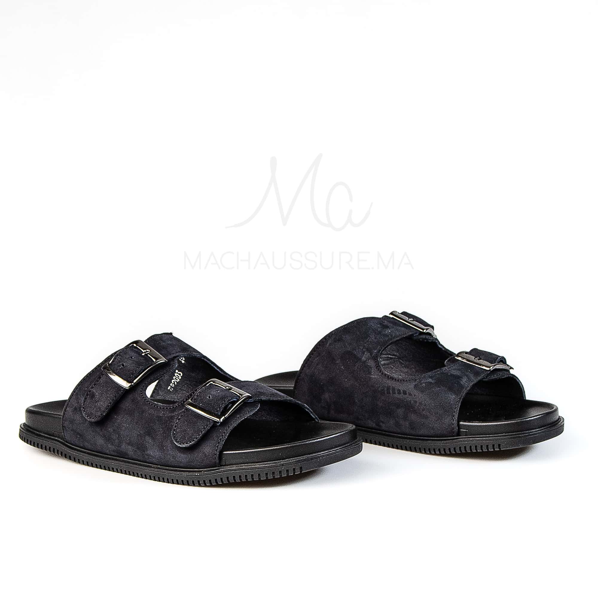 Dune Walker - Sandales Hommes en Nubuck Bleu.