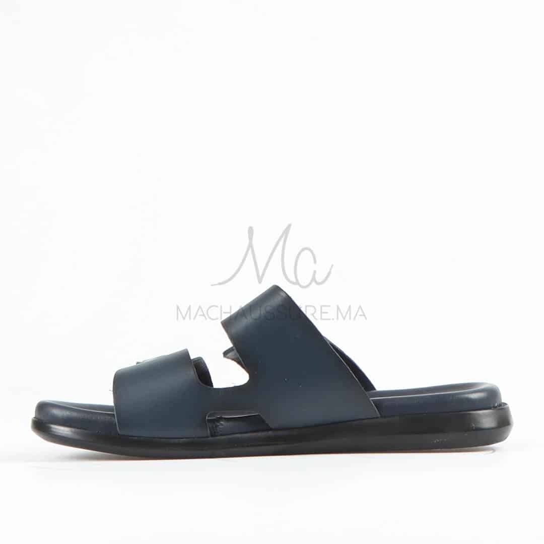 Léger - Sandales Hommes 100% Cuir en Bleu.