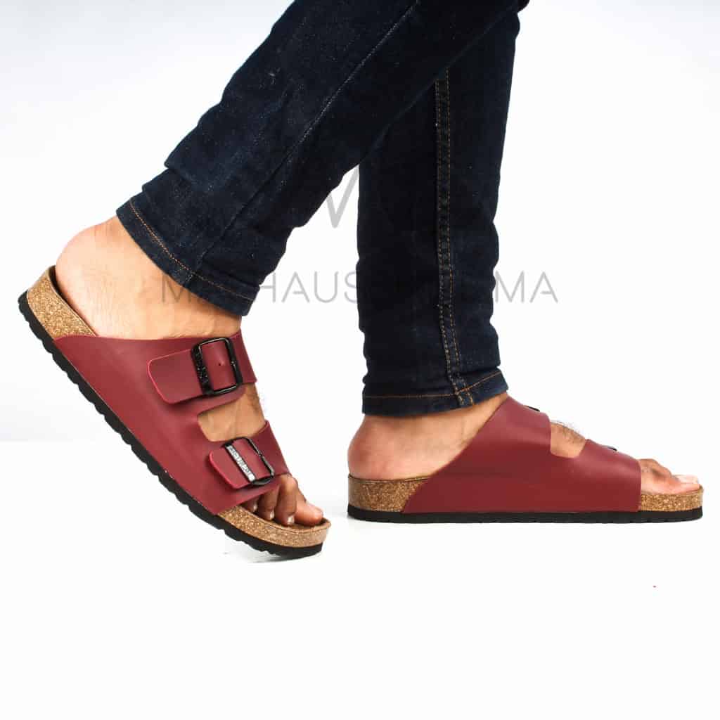 WAINSCOTT – Sandales et tongs en Grenat.
