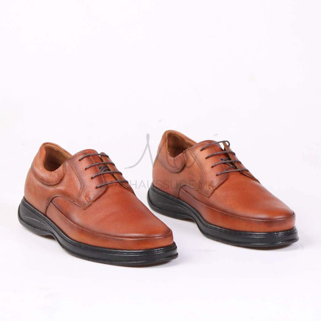 Ultra confort 100% en Cuir – Tabac Foncé.