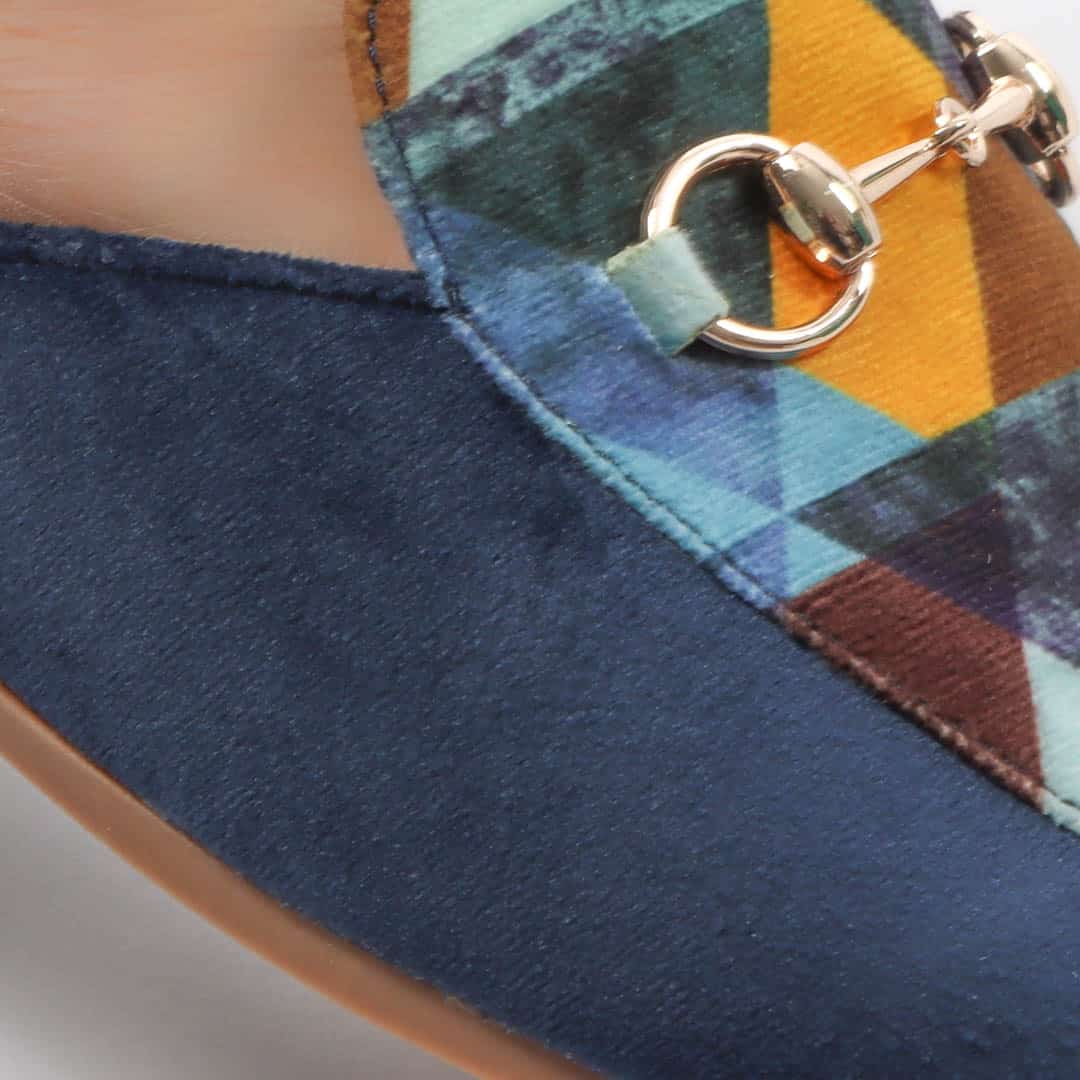 Tulipe – Mules Femmes en Bleu Marine.