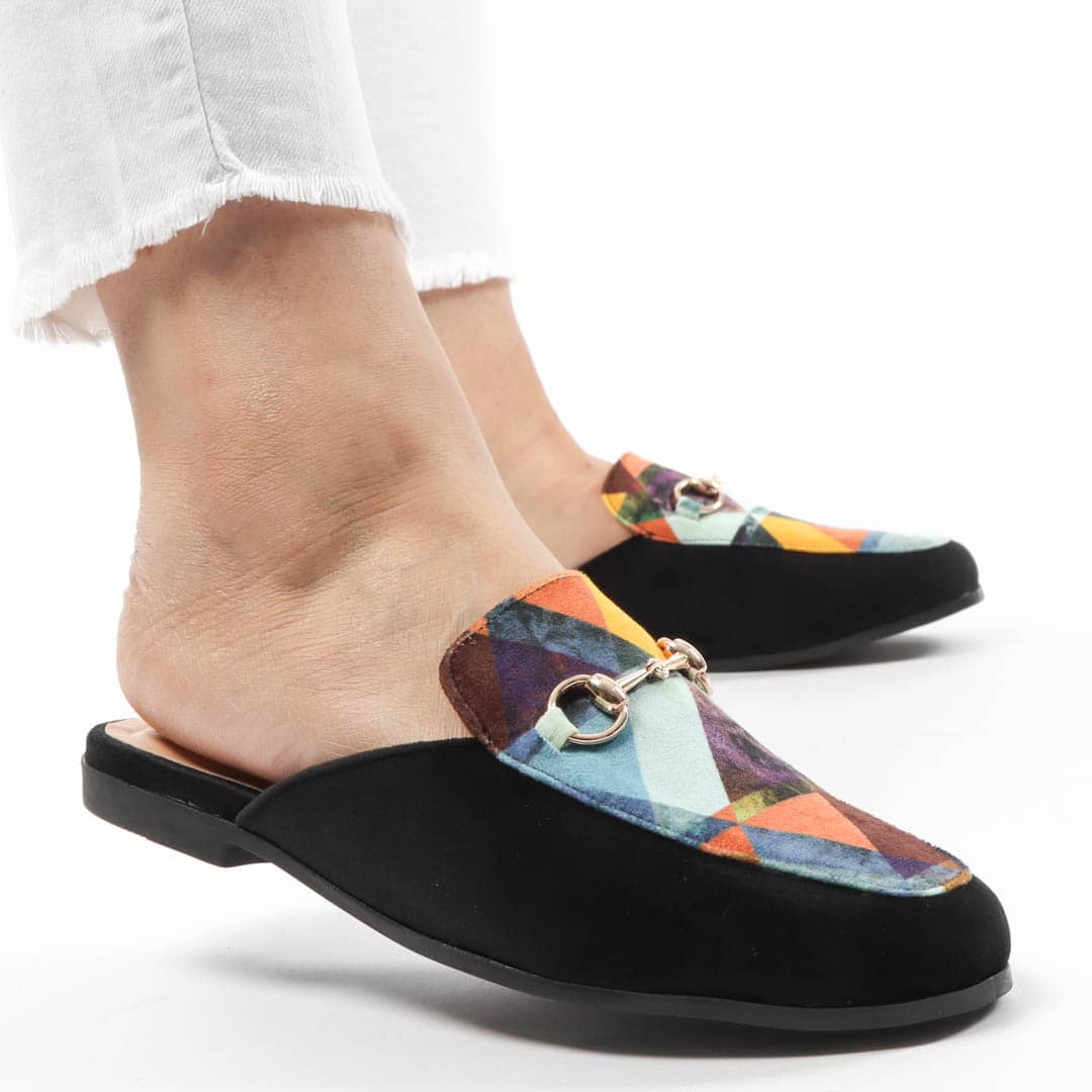 Tulipe – Mules Femmes en Noir.