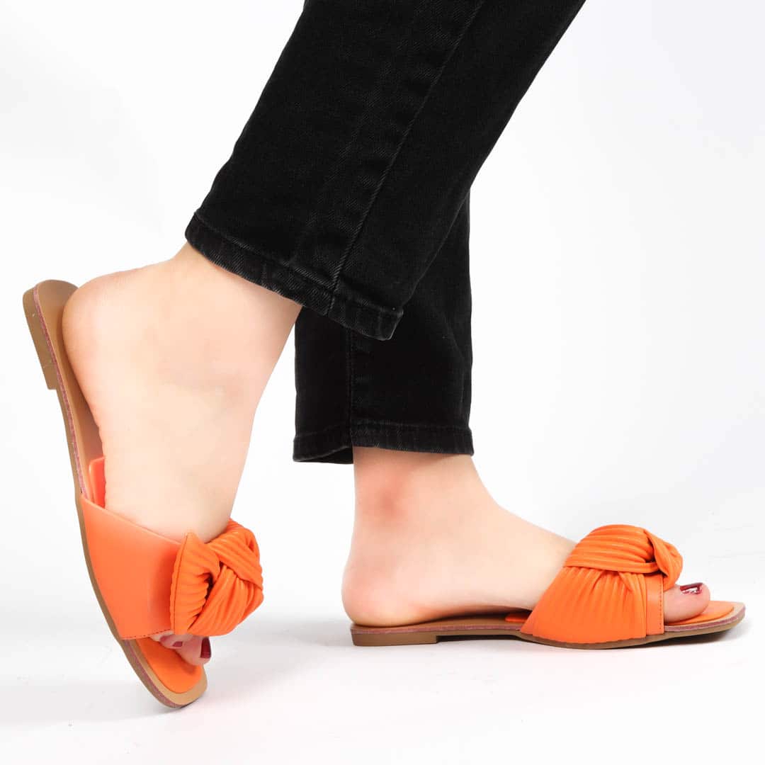 Ailes – Sandales plates en Orange.