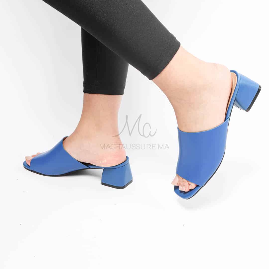 CYBELE - Sandales à talon en Bleu.