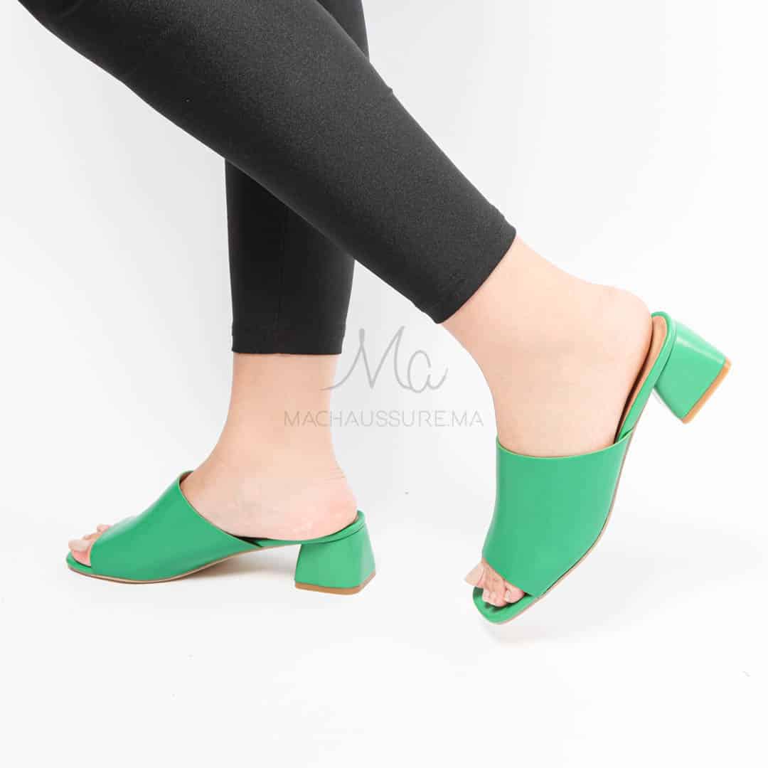 CYBELE - Sandales à talon en Vert.