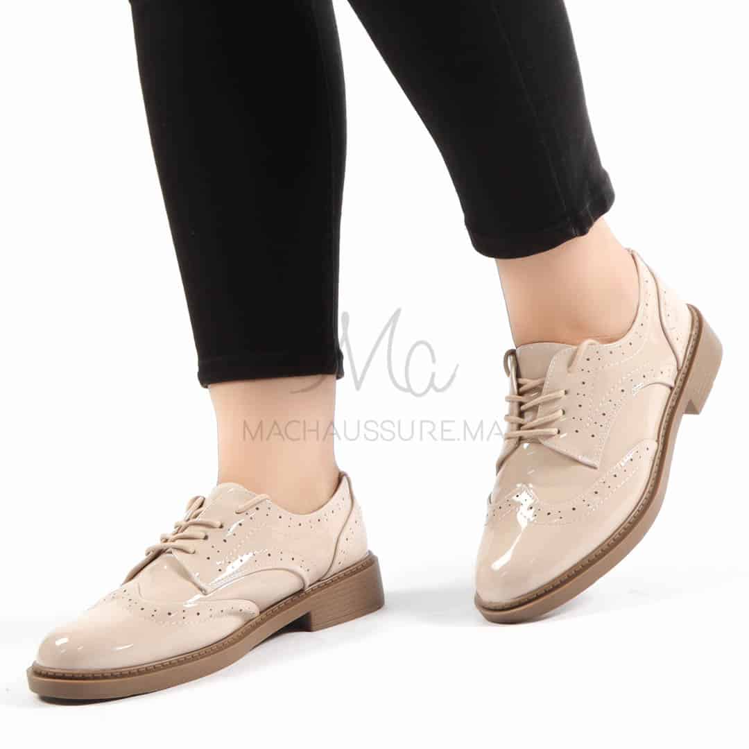 Ania - Derbies Femmes en Beige.